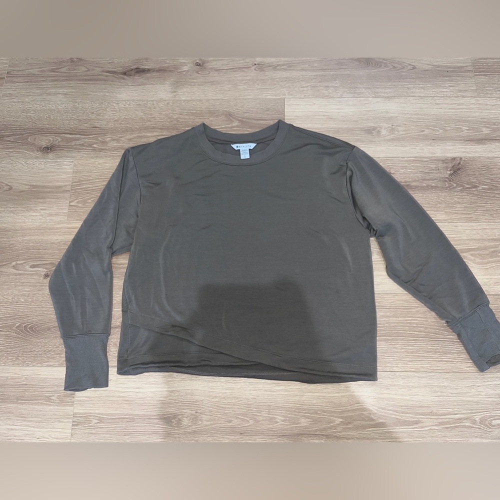 Athleta light brown crossover crewneck